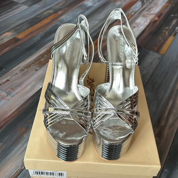 Public Desire Shoes - Silver Platform Sandals